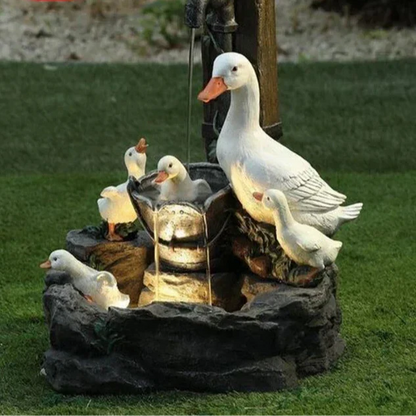Solar Decoratief Fonteinbeeld Met Dierfiguur En Zacht Licht