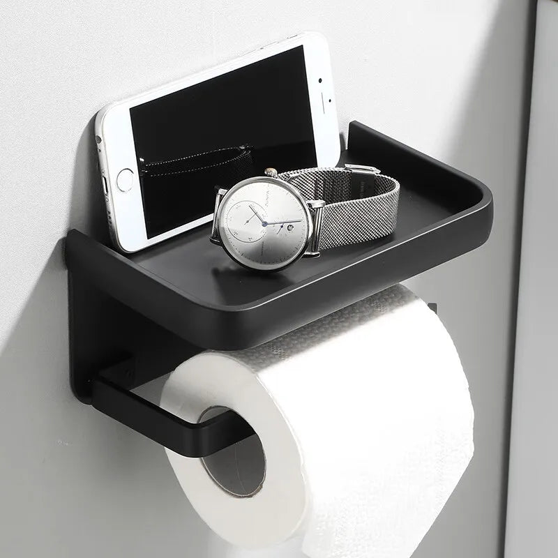 Toiletrolhouder Met Opbergplank En Moderne Constructie