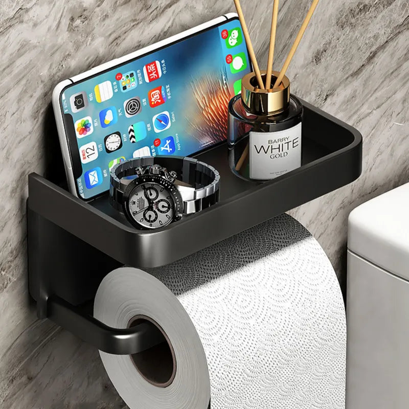 Toiletrolhouder Met Opbergplank En Moderne Constructie