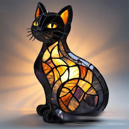 Katten Tafellamp Met Mozaïekglas En Warme Sfeerverlichting