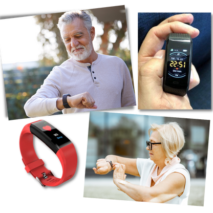 Senioren Smartwatch Met Gezondheidsmonitor En Helder LED Display