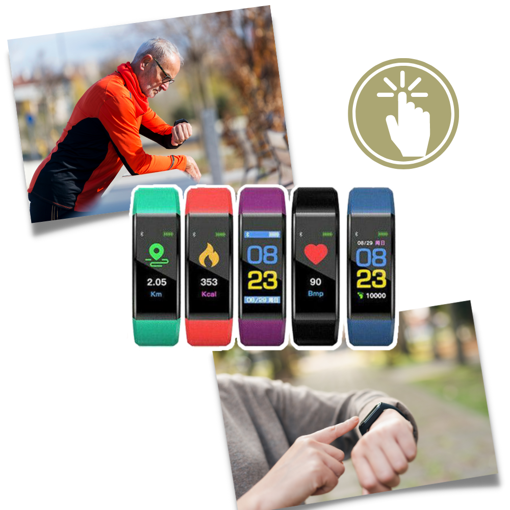 Senioren Smartwatch Met Gezondheidsmonitor En Helder LED Display