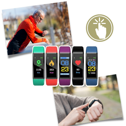 Senioren Smartwatch Met Gezondheidsmonitor En Helder LED Display
