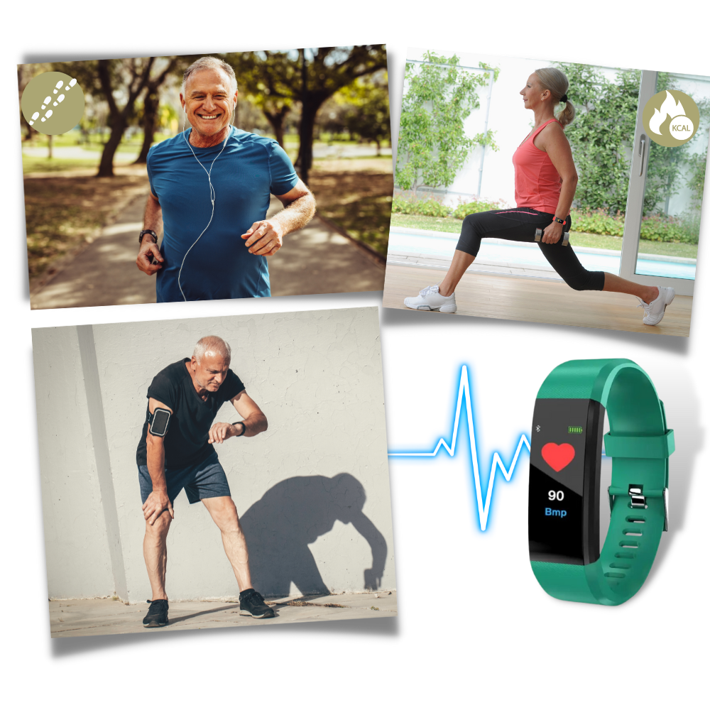 Senioren Smartwatch Met Gezondheidsmonitor En Helder LED Display