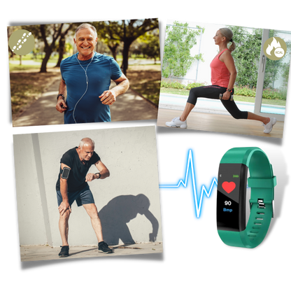Senioren Smartwatch Met Gezondheidsmonitor En Helder LED Display
