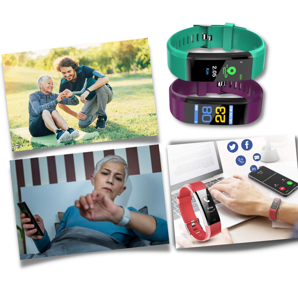 Senioren Smartwatch Met Gezondheidsmonitor En Helder LED Display
