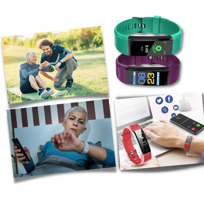 Senioren Smartwatch Met Gezondheidsmonitor En Helder LED Display