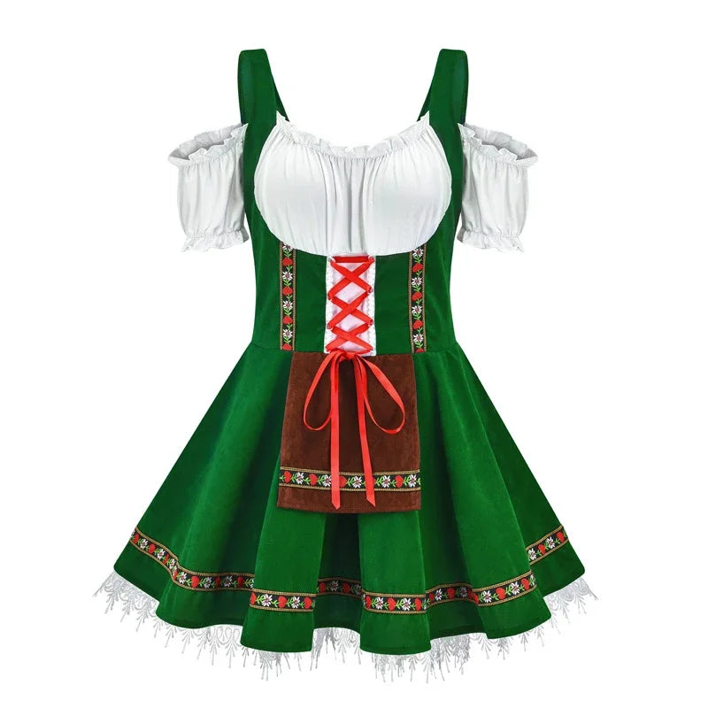 Midi Oktoberfest Jurk Met Veterdetail En Traditionele Feestuitstraling