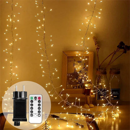 Cluster LED Lichtsnoer Met Flexibel Zilverdraad Voor Binnen- En Buitendecoratie
