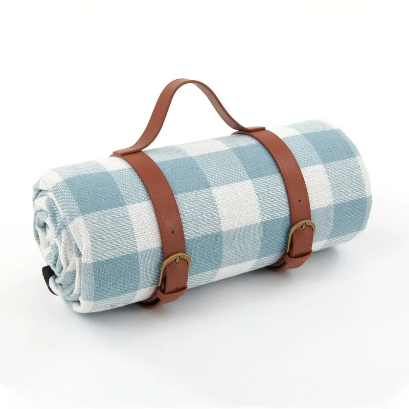 Waterdichte Picknickdeken met Geruit Ontwerp en Draagriem