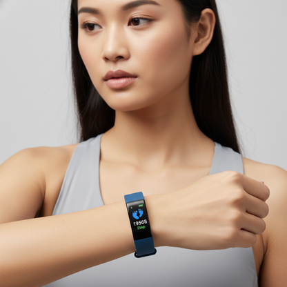 Waterdichte Senioren Fitnesshorloge Met Siliconen Band