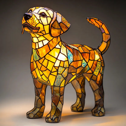 Glasmozaïek Tafellamp Hond Met Warme Sfeergloed