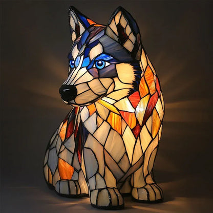 Glasmozaïek Tafellamp Hond Met Warme Sfeergloed
