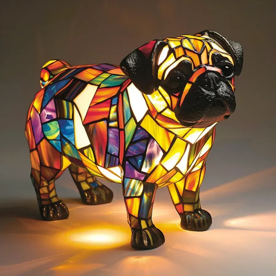 Glasmozaïek Tafellamp Hond Met Warme Sfeergloed