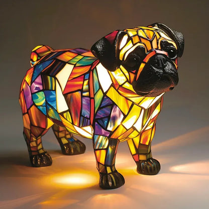 Glasmozaïek Tafellamp Hond Met Warme Sfeergloed