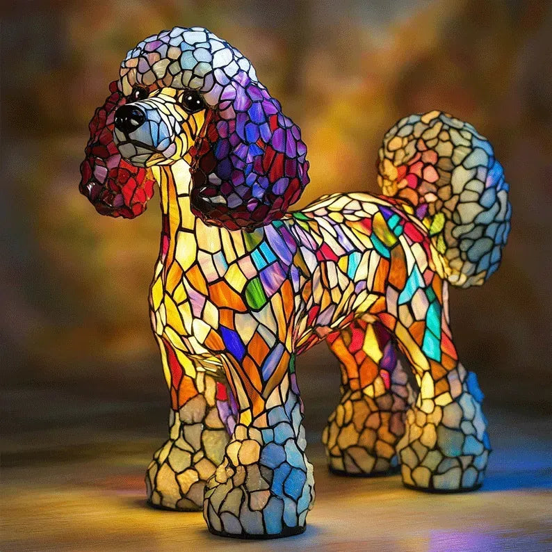 Glasmozaïek Tafellamp Hond Met Warme Sfeergloed