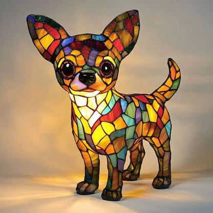 Glasmozaïek Tafellamp Hond Met Warme Sfeergloed