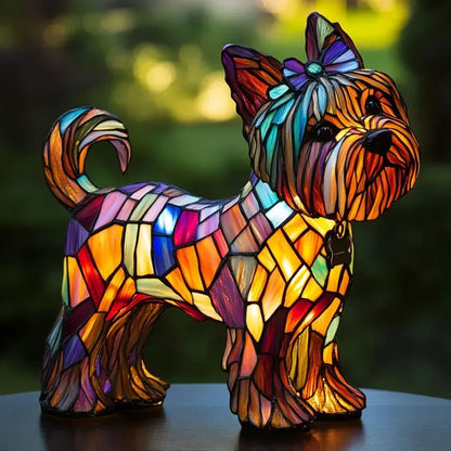 Glasmozaïek Tafellamp Hond Met Warme Sfeergloed