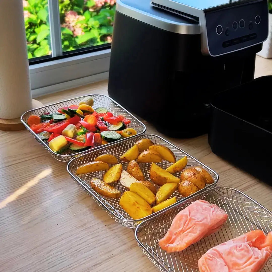 Airfryer Manden Voor Gelijktijdig En Smaakvrij Bereiden Van Meerdere Gerechten