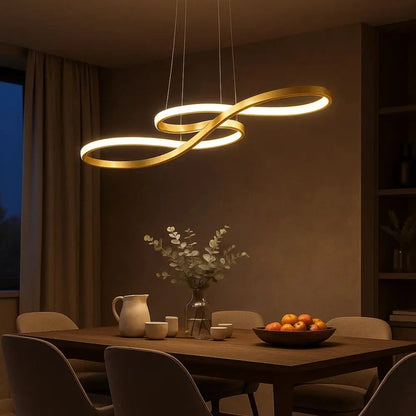 Moderne Design Hanglamp Met Golvende Lichtstructuur En LED-Verlichting