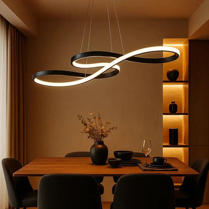 Moderne Design Hanglamp Met Golvende Lichtstructuur En LED-Verlichting