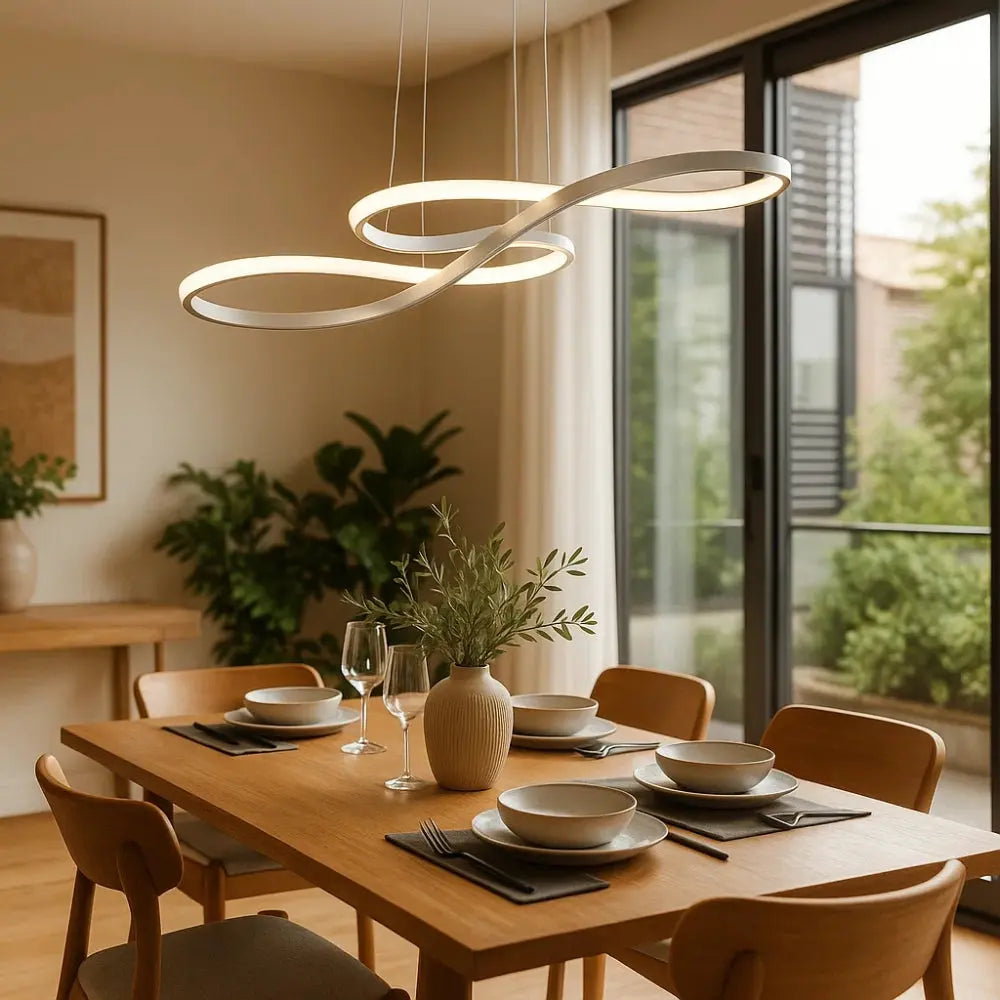 Moderne Design Hanglamp Met Golvende Lichtstructuur En LED-Verlichting