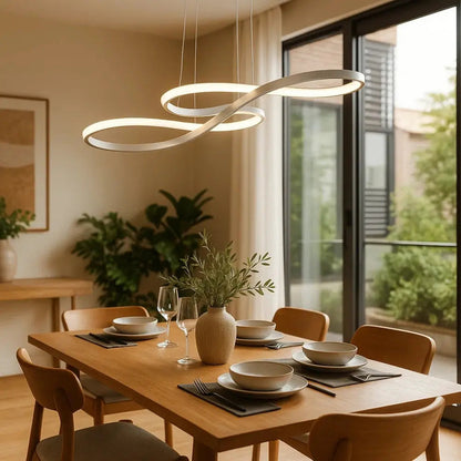 Moderne Design Hanglamp Met Golvende Lichtstructuur En LED-Verlichting