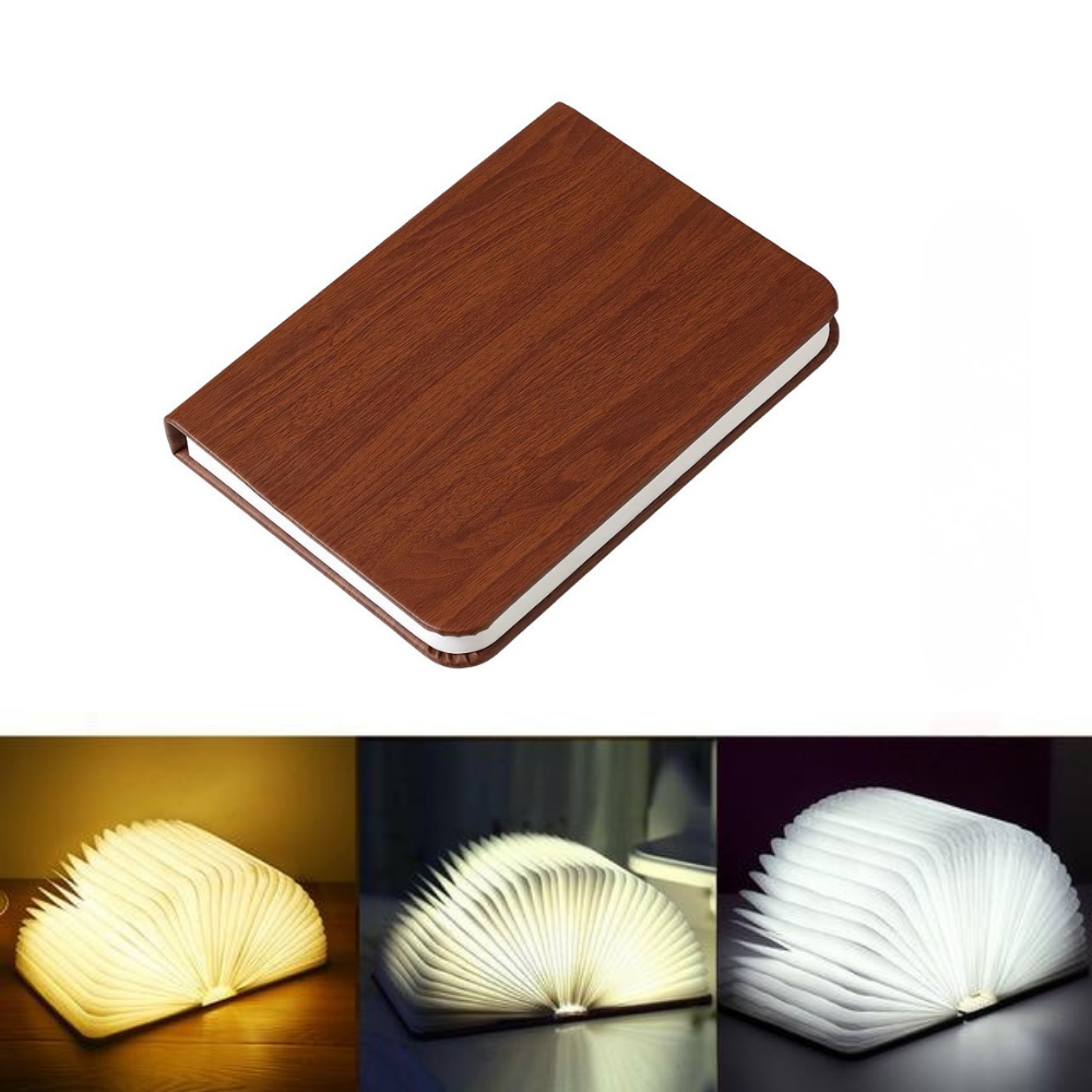 Opvouwbare Boeklamp Met Hout En Papier Voor Creatieve En Draagbare Sfeerverlichting