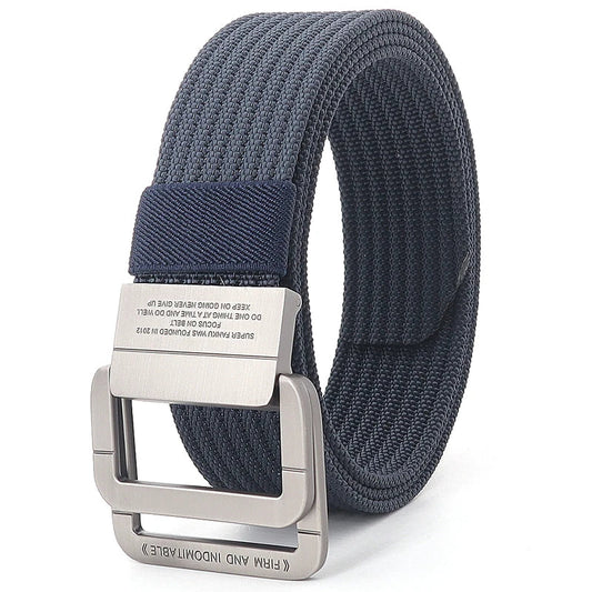Canvas Riem Unisex met Dubbele Ring Gesp en Verstelbare Lengte