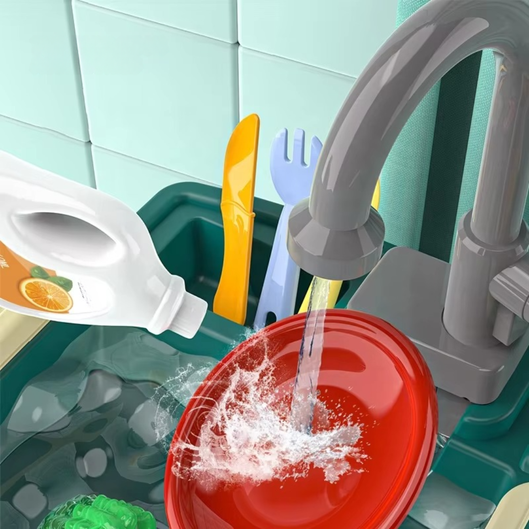 Speelkeuken Met Waterfunctie En Interactief Ontwerp Voor Kinderspel
