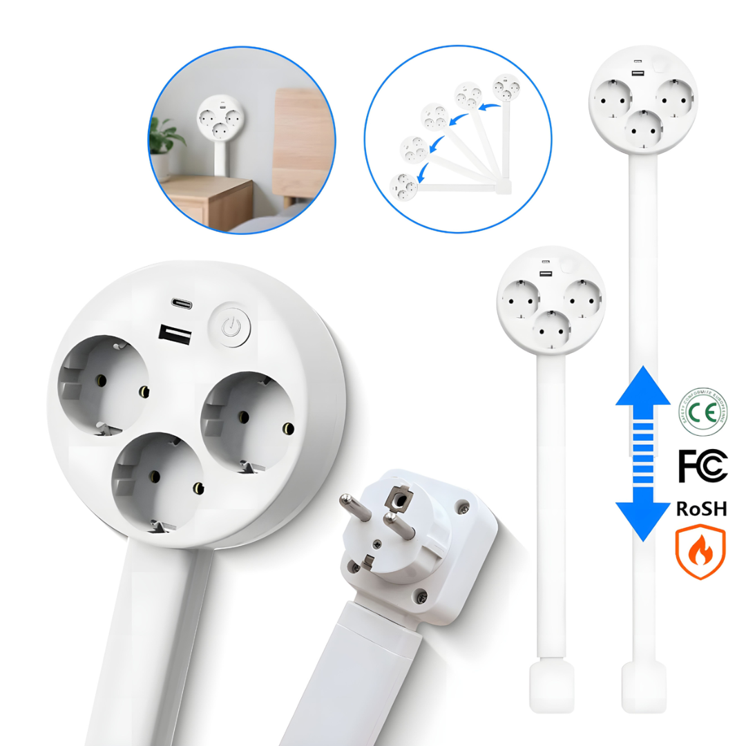 Uittrekbare Stopcontactmodule Met Flexibele Arm En Draaikop