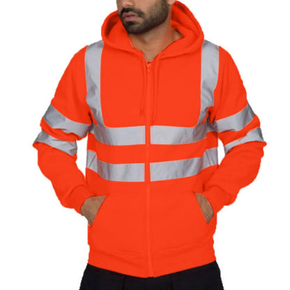 Reflecterende Werkhoodie met Capuchon en Grote Zakken