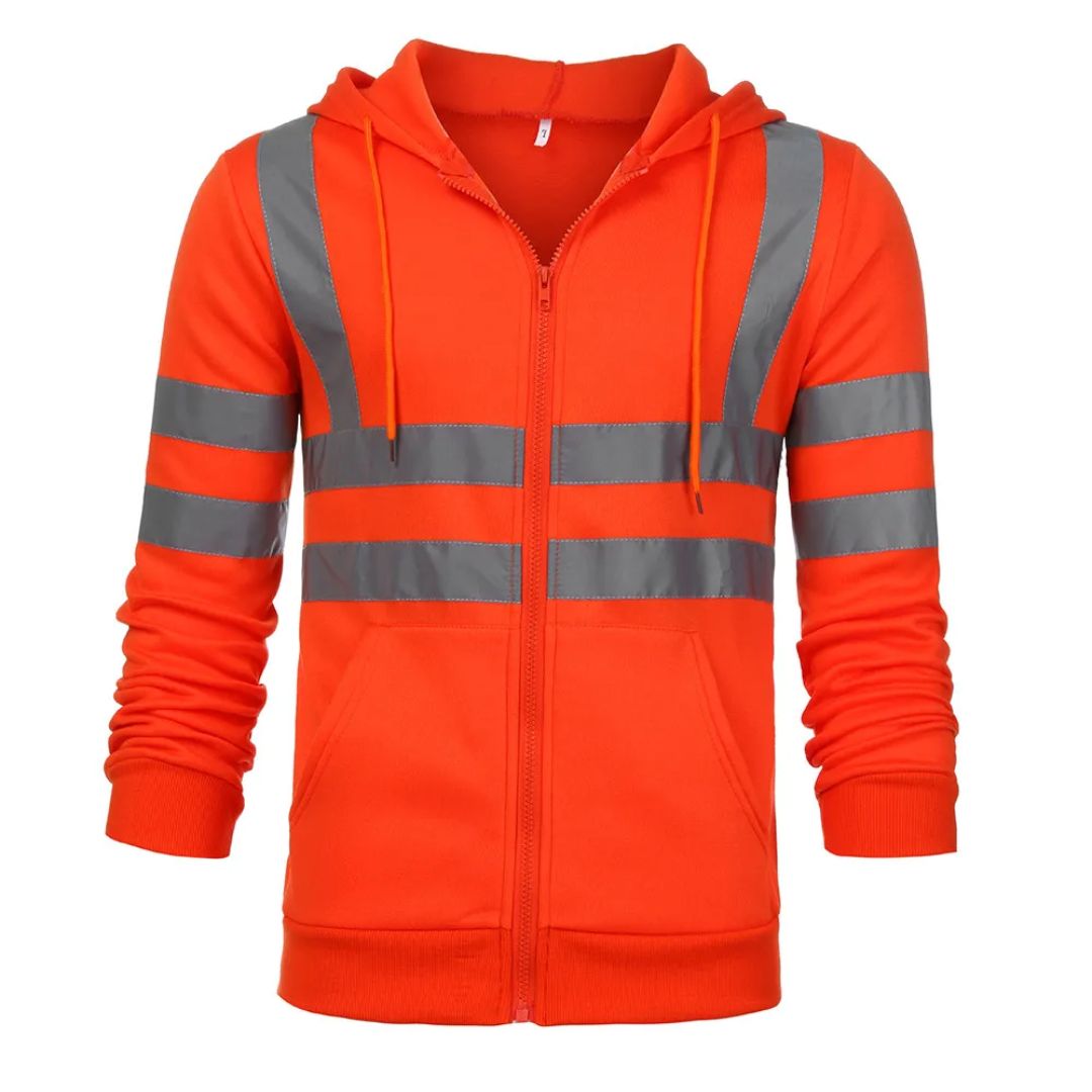 Reflecterende Werkhoodie met Capuchon en Grote Zakken