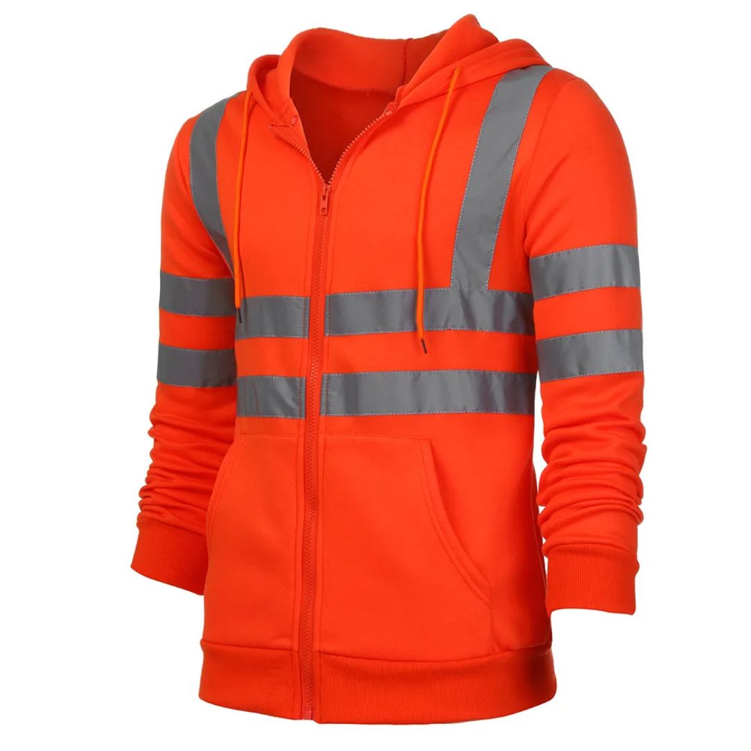 Reflecterende Werkhoodie met Capuchon en Grote Zakken