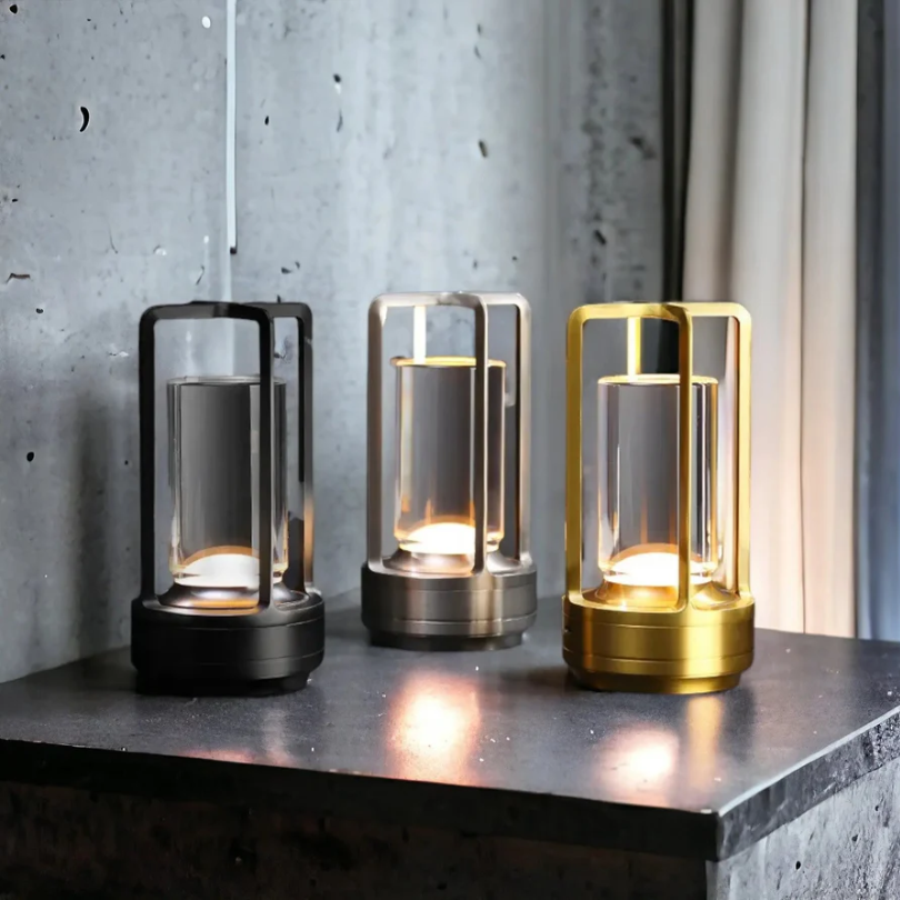 Scandinavische Draadloze LED Tafellamp Met Kristallen Kap