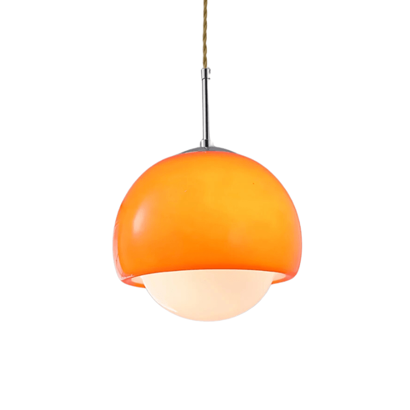 Bauhaus Hanglamp Met Gekleurde Glazen Bol En Sfeervolle Verlichting