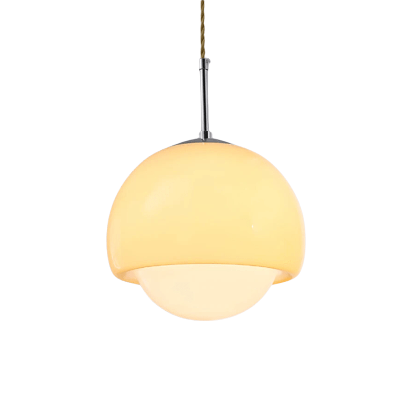 Bauhaus Hanglamp Met Gekleurde Glazen Bol En Sfeervolle Verlichting