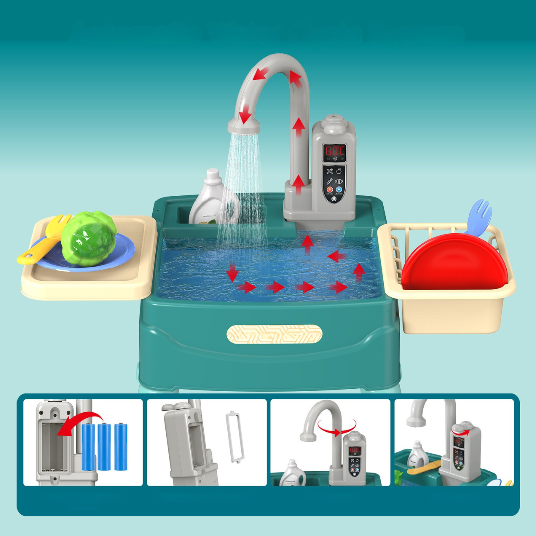 Speelkeuken Met Waterfunctie En Interactief Ontwerp Voor Kinderspel