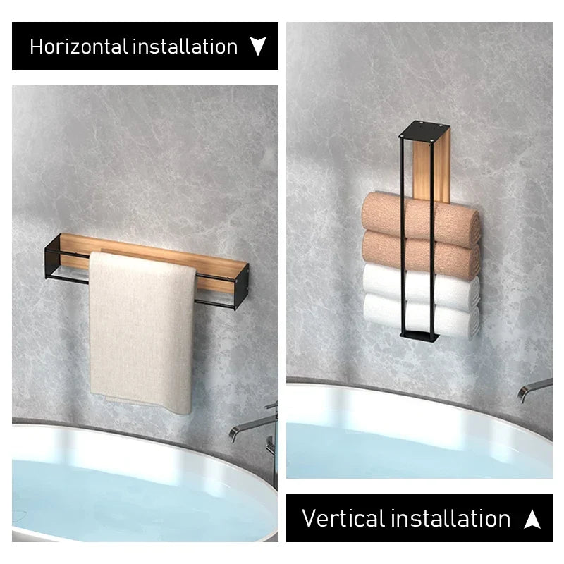 Modern Handdoekenrek van Metaal zonder Boren voor 5 Handdoeken