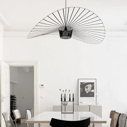 Scandinavische Hanglamp Met Strohoed Design En Open Draadframe