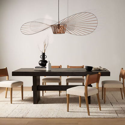 Scandinavische Hanglamp Met Strohoed Design En Open Draadframe