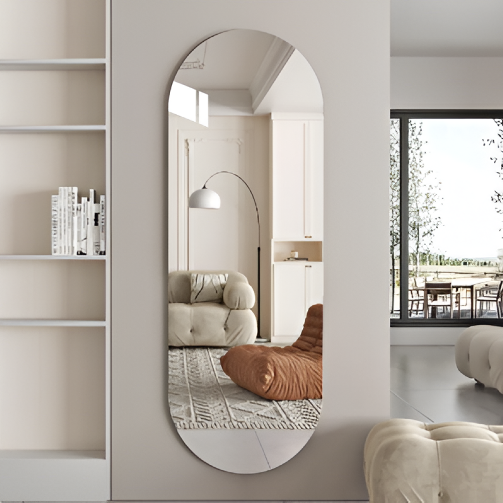 Ovale Wandspiegel Met Art Deco Ontwerp Voor Een Stijlvolle Ruimtebeleving