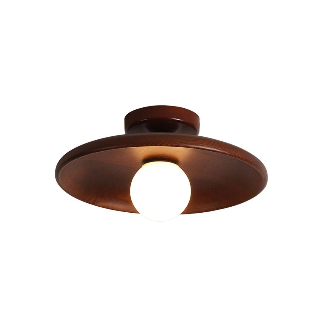Houten Plafondlamp Met Zachte Lichtbol En Scandinavische Uitstraling