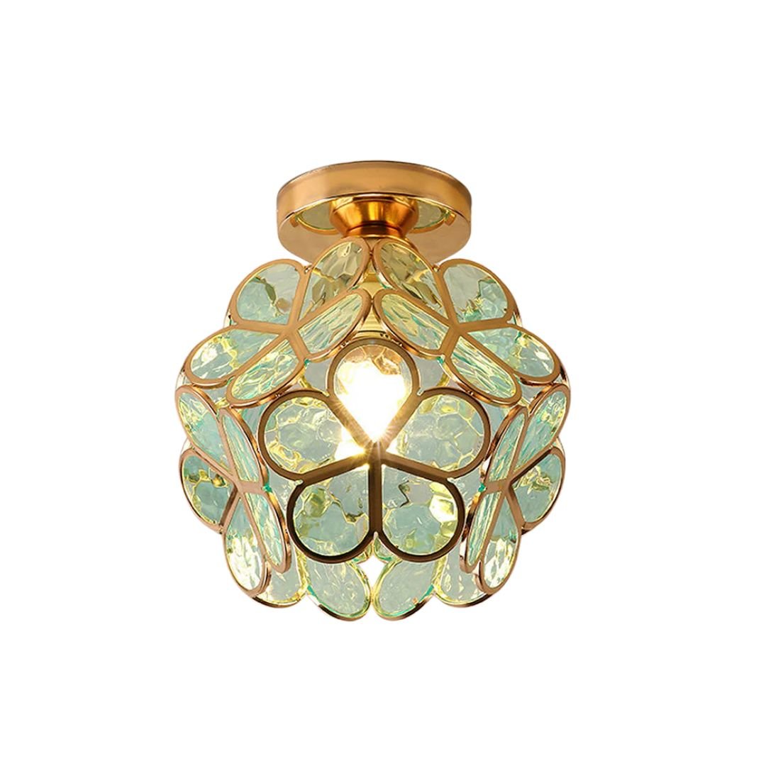 Luxe Plafondlamp Met Bloemvormig Design En Glazen Details