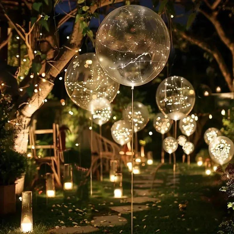 Transparante LED Ballonnen Met Warm Lichtdraad Voor Sfeervolle Feestdecoratie