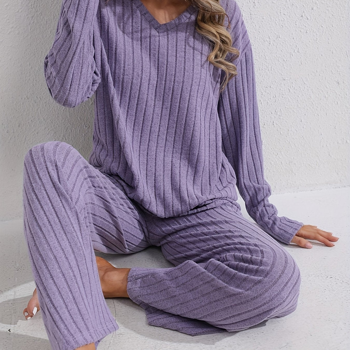 Comfortabele Dames Loungeset met Lange Mouwen en Broek