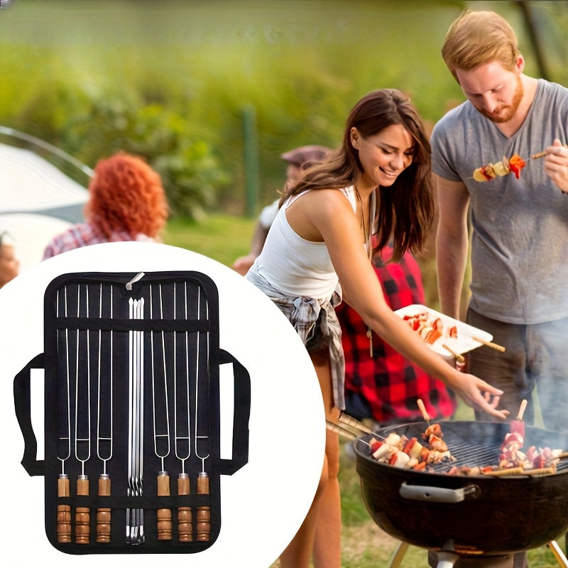 10 Stuks Herbruikbare Roestvrijstalen BBQ Spiezen – Voor Binnen & Buiten Grillen