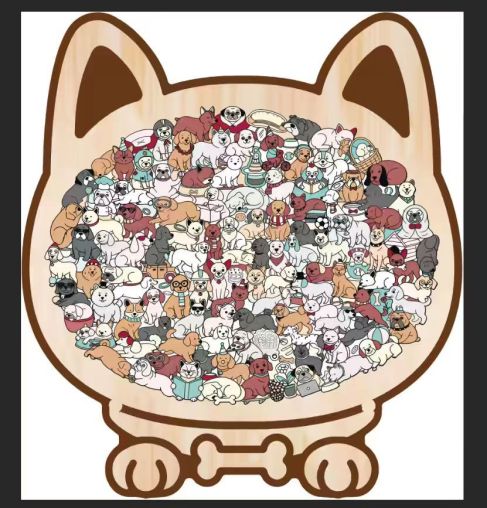 Houten Kattenpuzzel Met 135 Stukjes Voor Ontspanning En Decoratie