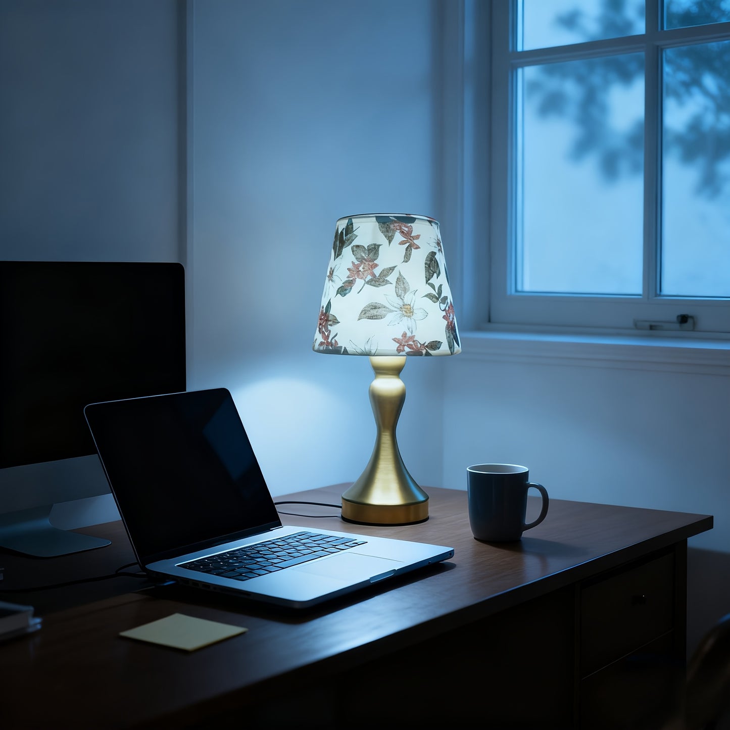 Retro Stoffen LED Tafellamp – USB-Gevoed met Dimbare 3-Kleuren Verlichting