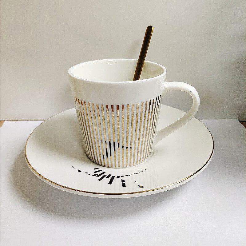 Keramische Koffietas met Spiegelstructuur voor Moderne Tafelpresentatie